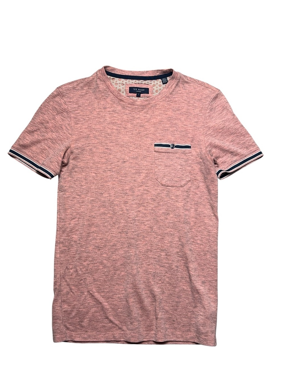 Ted Baker London Pink Marl Pocket Tee Crew Neck | Men’s Size 1 (Small)